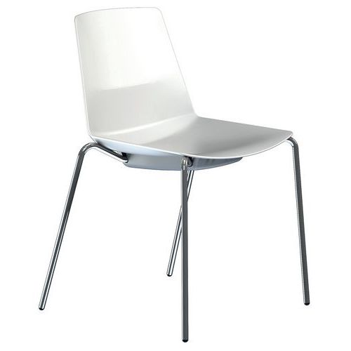 Silla con casco Clue con pata blanca o cromada