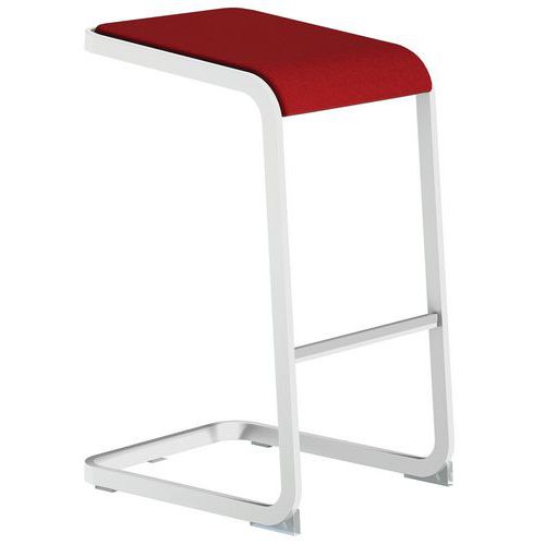 Taburete ergonómico alto con pata blanco C-Stool