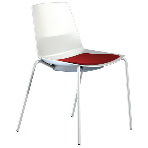 Silla con casco Clue con pata blanca o cromada