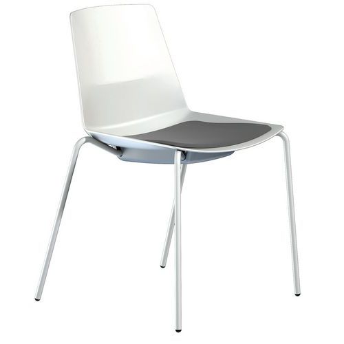 Silla con casco Clue con pata blanca o cromada