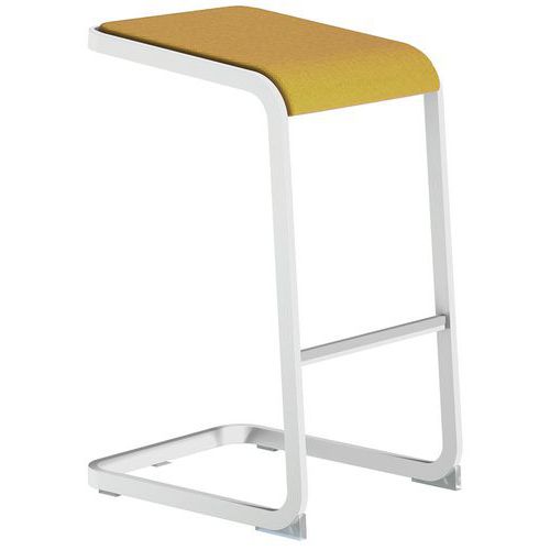 Taburete ergonómico alto con pata blanco C-Stool