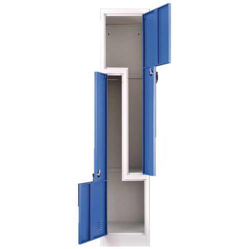 Taquilla de metal con 2 casilleros y puerta en L - Manutan Taquilla de metal con 2 casilleros y puerta en L - Manutan