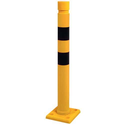Poste de protección amarillo y negro - Ø 80 mm - Altura de 750 mm