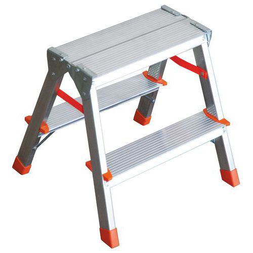 Escalerilla fija plegable de doble acceso
