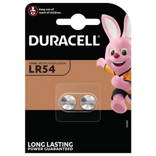 Pila botón alcalina LR54 V10GA - Pack de 2 - Duracell
