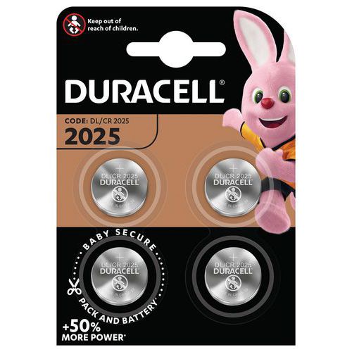 Pila botón de litio DL 2025 - Pack de 4 - Duracell
