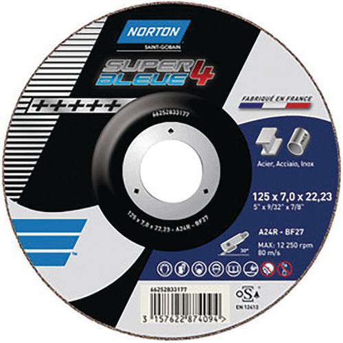Disco de desbarbado Super Blue 4 Metal - Norton