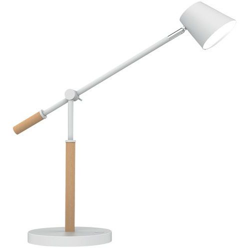 Lámpara de escritorio LED Vicky - Madera y blanco - Unilux
