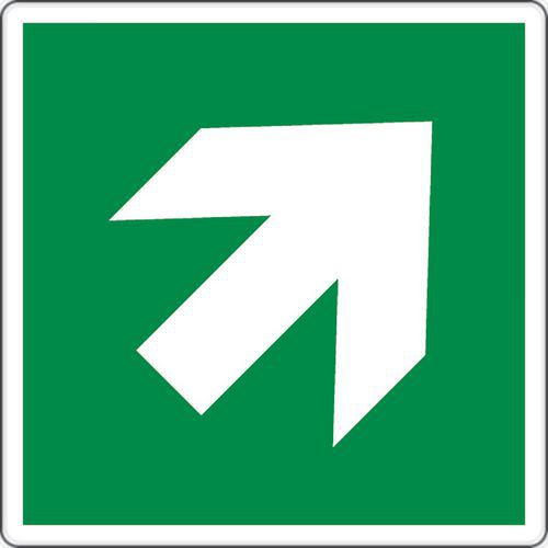 Panel de evacuación - Flecha de dirección esquina alta derecha - Aluminio