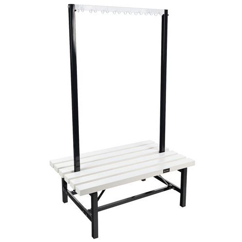 Banco doble de PVC con colgadores - Sin montar - Manutan Expert Banco doble de PVC con colgadores - Sin montar - Manutan Expert