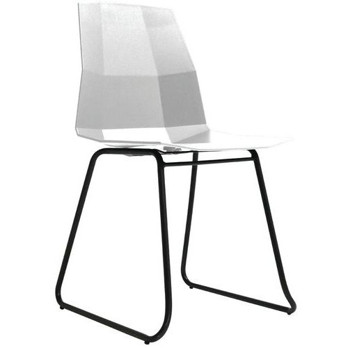 Lote de 2 sillas Cube - Patas negras trapez./asiento blanco - Paperflow