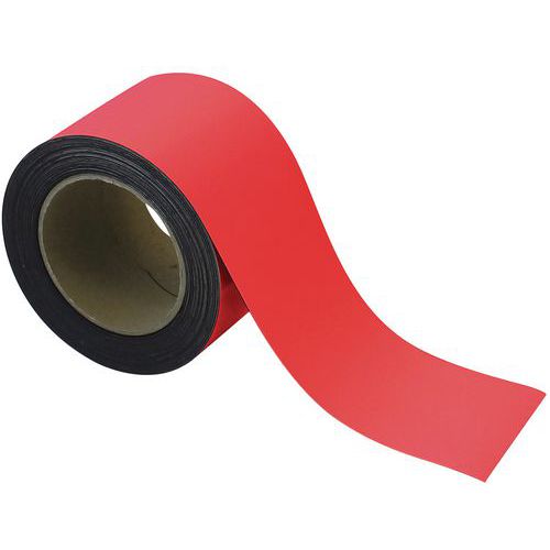 Cinta magnética borrable para marcado 10 m - Roja - Manutan Expert