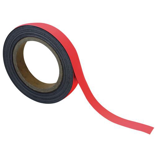 Cinta magnética borrable para marcado 10 m - Roja - Manutan Expert