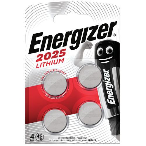 Pila de botón de litio CR 2025 - Lote de 4 - Energizer
