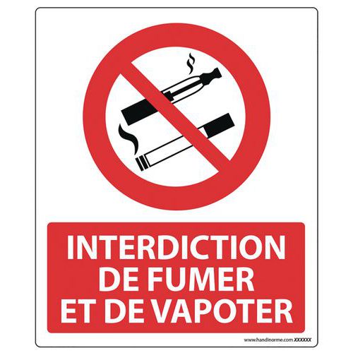 Panel de prohibido fumar y vapear