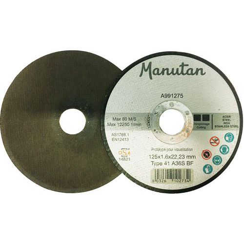 Disco para desbarbar acero/acero inoxidable – 6 mm de grosor - Manutan Expert