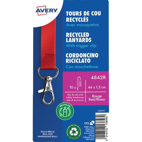 Cinta para cuello reciclada con mosquetón - Negra Cinta para cuello reciclada con mosquetón - Negra