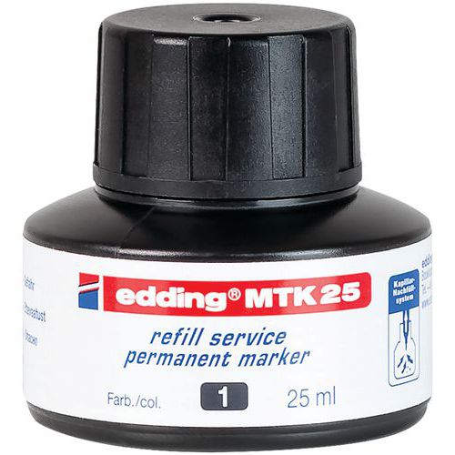 Recarga de tinta para marcador permanente - Negro - MTK25 - Edding