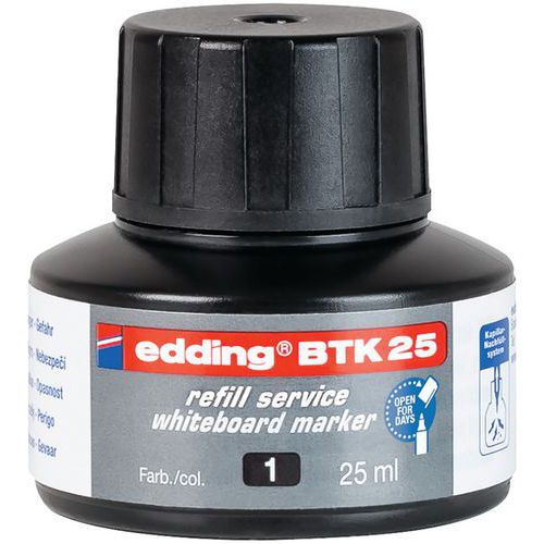 Recarga de tinta para marcadores de pizarras blancas - Negro - BTK25 - Edding
