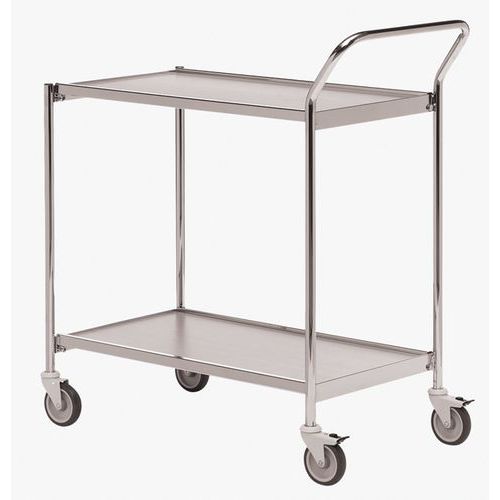 Mesa con ruedas cromada - 2 bandejas - Capacidad 150 kg Mesa con ruedas cromada - 2 bandejas - Capacidad 150 kg