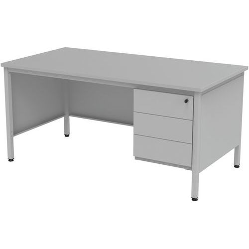 Mesa recta Confort 2 - Con 1 cajón - Gris claro Mesa recta Confort 2 - Con 1 cajón - Gris claro