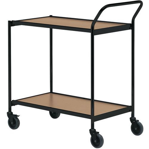Mesa con ruedas negra - 2 bandejas - Capacidad 150 kg
