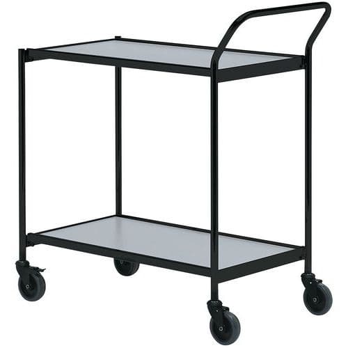 Mesa con ruedas negra - 2 bandejas - Capacidad 150 kg