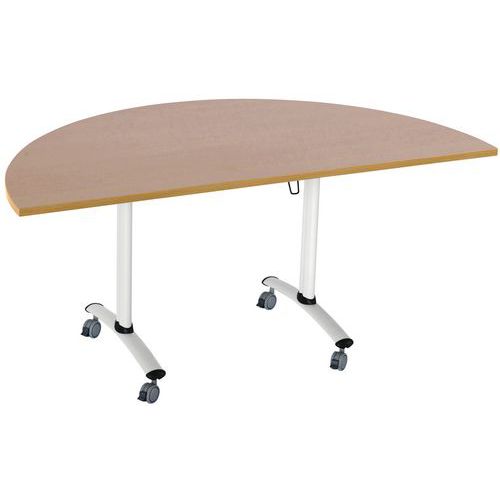 Mesa con tablero laminado de media luna con eje - Manutan Expert