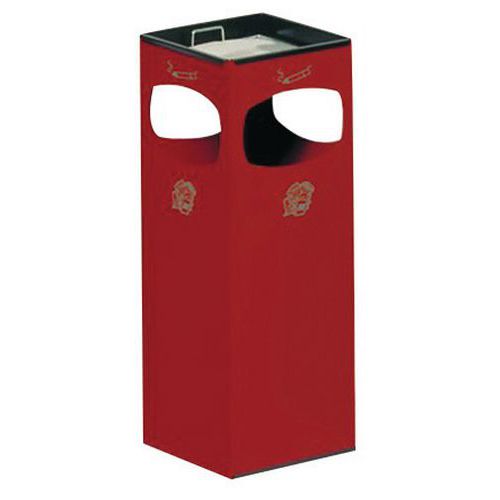 Papelera con cenicero de acero pintado de 22 L - Var