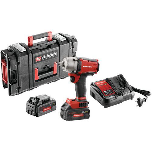 Llave de impacto compacta de 18 V + 2 baterías de 5 Ah - Facom Llave de impacto compacta de 18 V + 2 baterías de 5 Ah - Facom