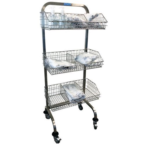 Carro médico de acero inoxidable con cestas - Con separador