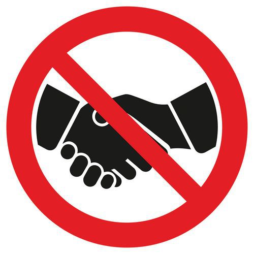 Señal de prohibición No dar la mano Señal de prohibición No dar la mano