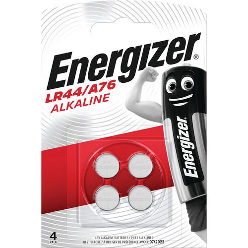 Pila alcalina de botón LR44 - A76 - Lote de 4 - Energizer