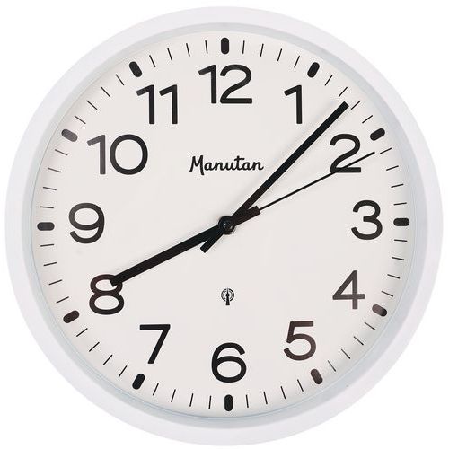 Reloj de pared analógico controlado por radio de 30 cm de diámetro - Manutan Expert