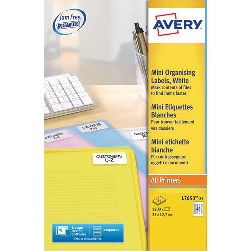 Minietiqueta Avery - Impresión láser