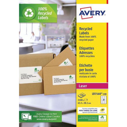 Etiqueta reciclada Avery - Impresión láser - Avery