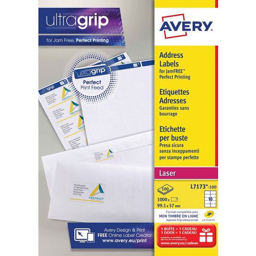 Etiqueta de dirección Ultragrip - Impresión láser