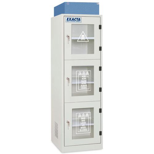 Armario alto de alta seguridad con 4 puertas con cristal - 4 compartimentos - Exacta