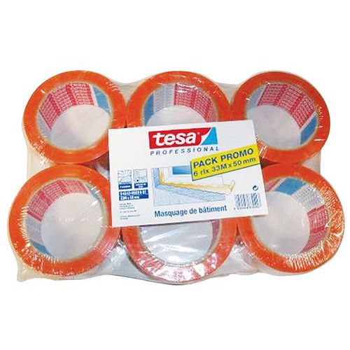 Cinta adhesiva de PVC naranja para la construcción - 4843 - tesa