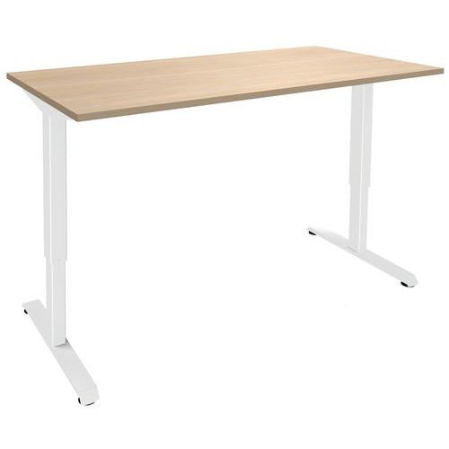 Escritorio eléctrico ergonómico en roble claro/blanco - Nivo Escritorio eléctrico ergonómico en roble claro/blanco - Nivo