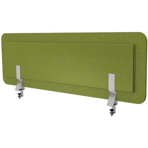 Pant. acústica verde cartujo + pinzas escritorio simple
