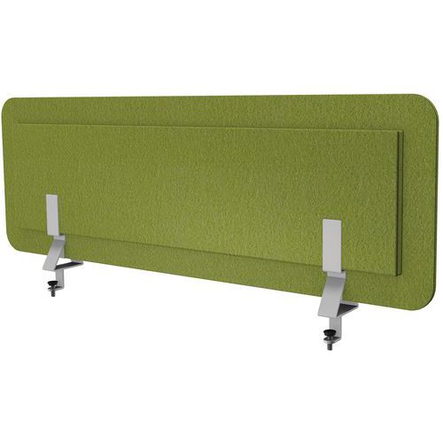 Pant. acústica verde cartujo + pinzas escritorio doble