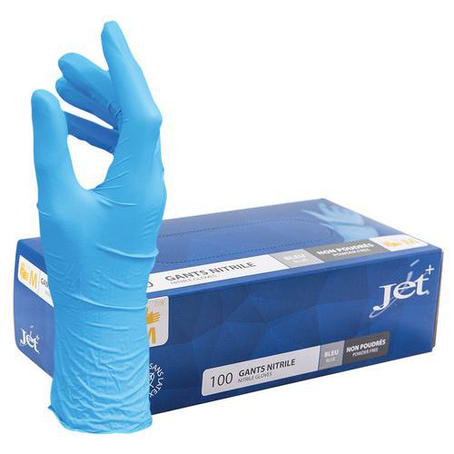 Guantes desechables de nitrilo azules sin polvo - Caja de 100 - MP Hygiène Guantes desechables de nitrilo azules sin polvo - Caja de 100 - MP Hygiène