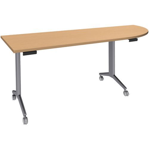 Mesa Idora 200x80 cm, ángulo derecho, pata aluminio