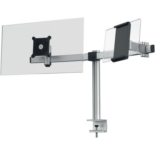 Brazo de soporte mixto para 1 pantalla + 1 tablet - Durable Brazo de soporte mixto para 1 pantalla + 1 tablet - Durable