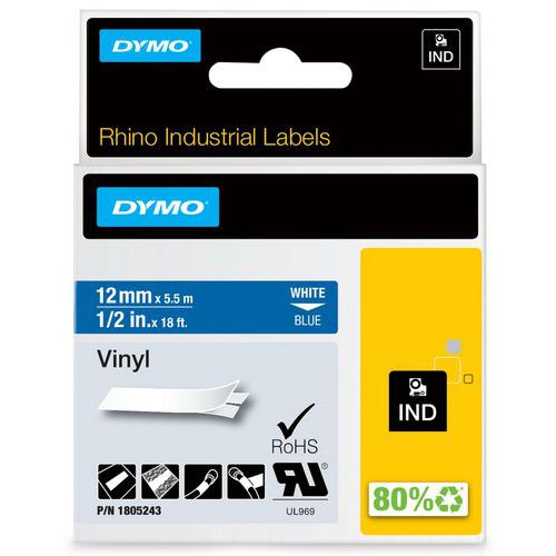 Cinta de etiquetas industriales autoadhesivas de vinilo Rhino - Dymo