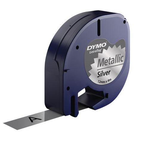Cinta de etiquetas metálicas adhesivas LetraTag - Dymo test Cinta de etiquetas metálicas adhesivas LetraTag - Dymo test