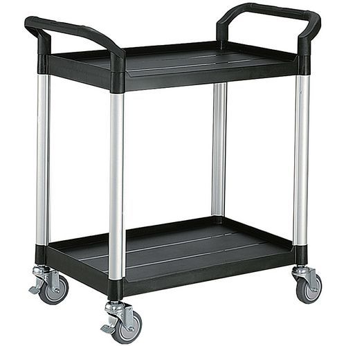 Carro auxiliar para 250 kg de polipropileno con 2 bandejas 680 x 450 mm - Stockman