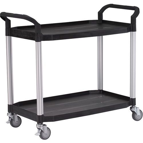 Carro auxiliar para 250 kg de polipropileno con 2 bandejas 915 x 520 mm - Stockman