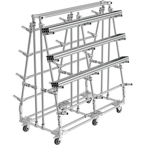 Mini-rack Cantilever móvil - Base triangular - Carga 150 kg por nivel - Trilogiq